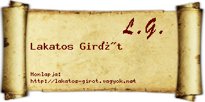 Lakatos Girót névjegykártya